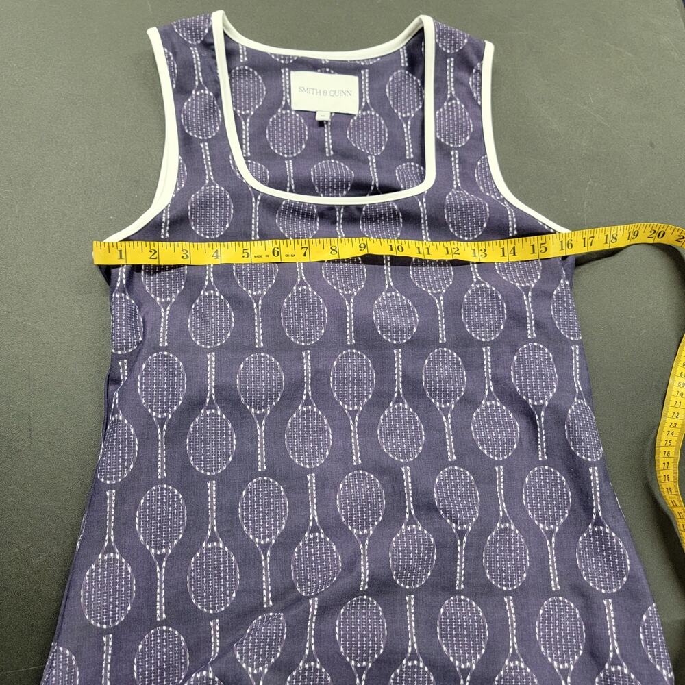 Smith & Quinn June Athleisure Mini Dress Size Medium Blue & White Tennis Racket - Picture 5 of 6